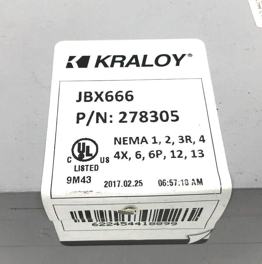 New Kraloy JBX666 Junction Box, PVC, 278305