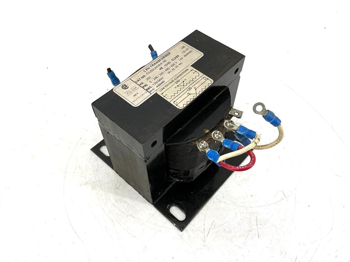Used Rex Manufacturing CS250(JHCB)K Transformer 1PH 250VA Prime: 600V 2nd: 120/240V