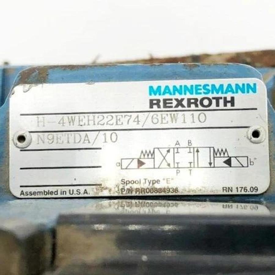 Used Mannesmann Rexroth H-4WEH22E74/6EW110-N9ETDA/10 Directional Control Valve