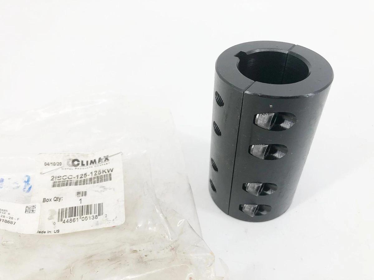 New Climax 2ISCC-125-125KW 2-Piece Clamping Coupling w/ Keyway 1.25" Bore