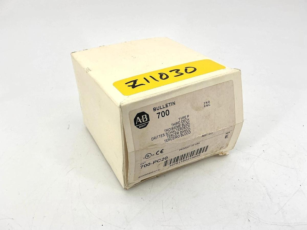 New Allen Bradley 700-PC20 Ser E Relay Third Deck Type P 2-Pole 2NO 10A 700PC20