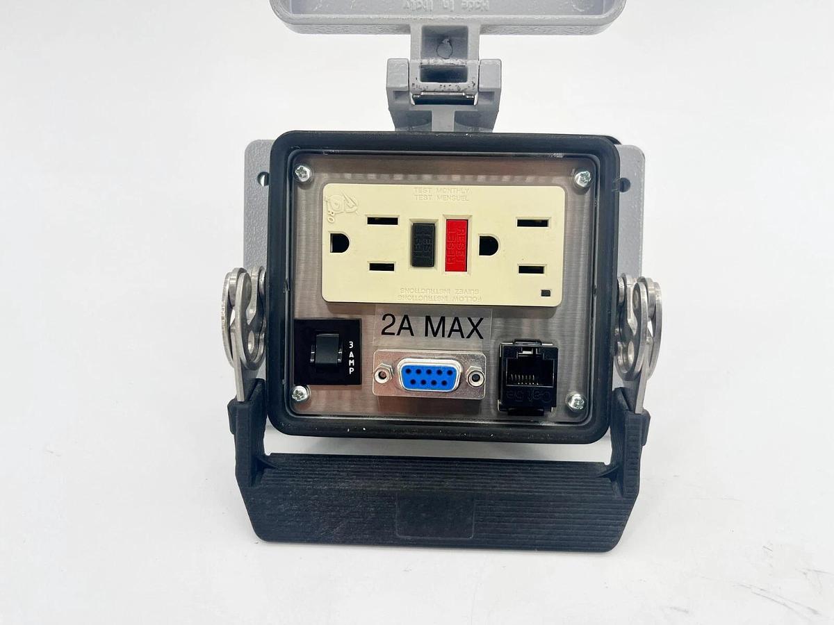 Used Hoffman A-C4DB9RJ45GFI Panel Interface Connector Aluminum Cover RJ45