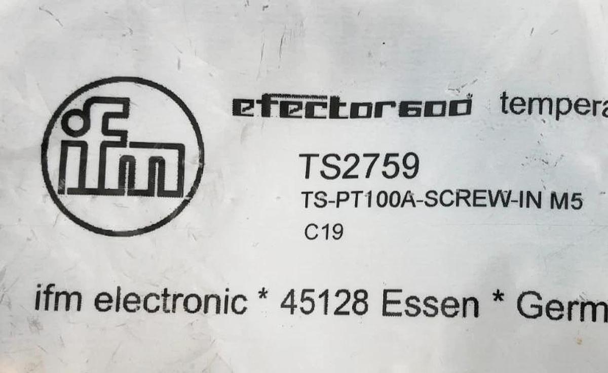 New IFM TS2759 Cabled Temperature Sensor TS-PT100A-SCREW-IN M5