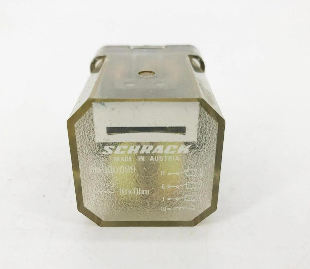 Used Schrack RN 600 009 Relay 11-Pin 10k Ohms