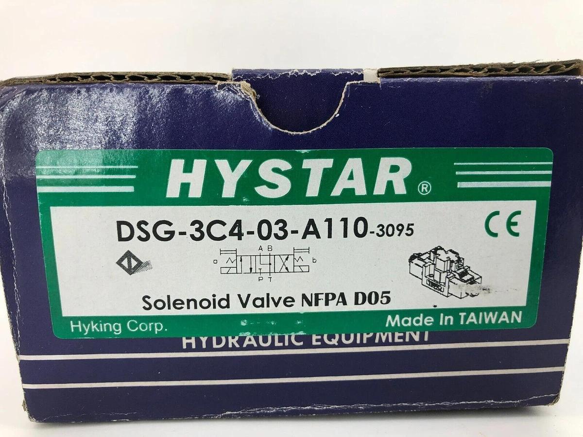New Hystar DSG-3C4-03-A110 Solenoid Valve, 110VAC 60Hz, NFPA D05