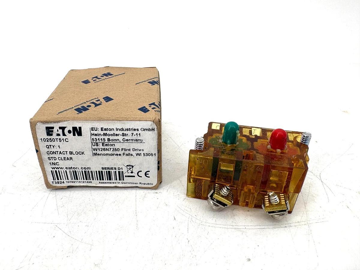 New Eaton 10250T51C Standard Clear Contact Block 1NC