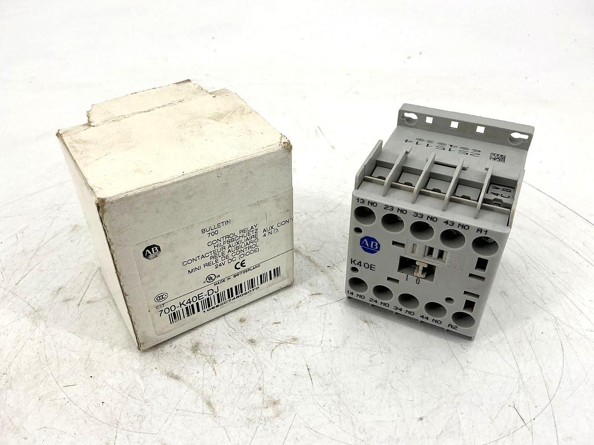 New Allen Bradley 700-K40E-DJ Ser B Control Relay 4NO 10A 24V 700-K40E-*