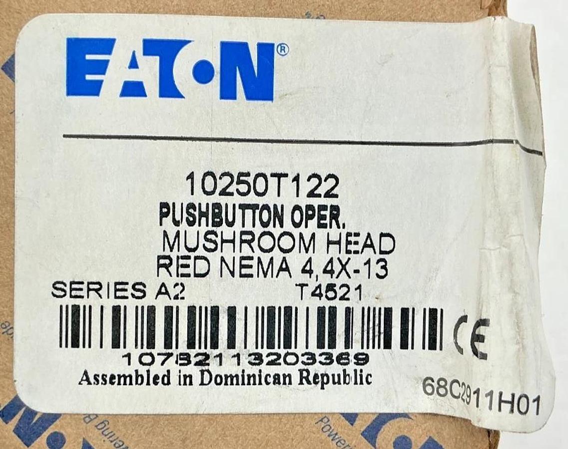Lot of 2 New Eaton 10250T122 Ser A2 Pushbutton Operator Mushroom Head Red