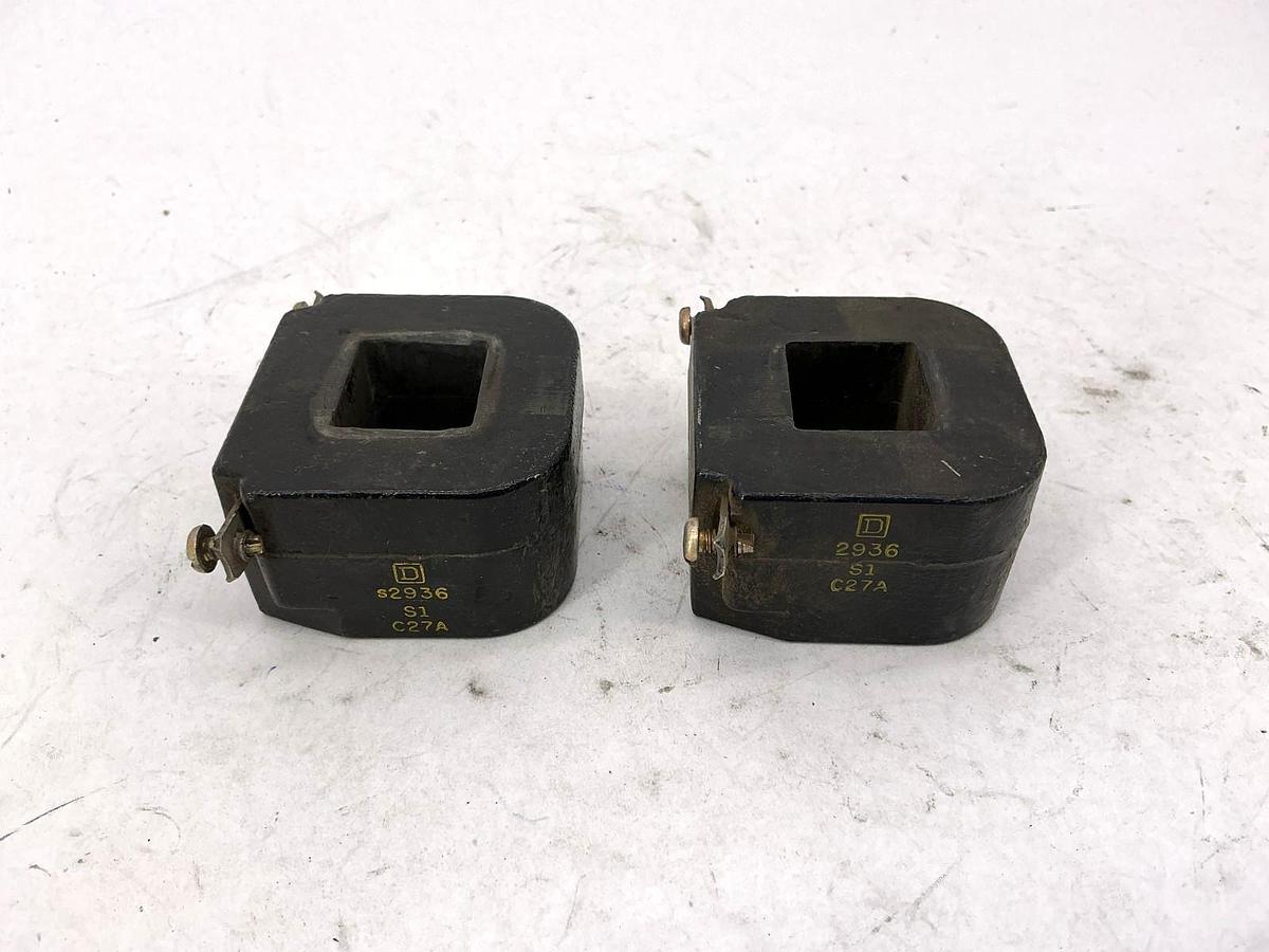Used Lot of 2 Square D 2936-S1-C27A Magnetic Coil 110/120V 50/60CY S2936S1C27A