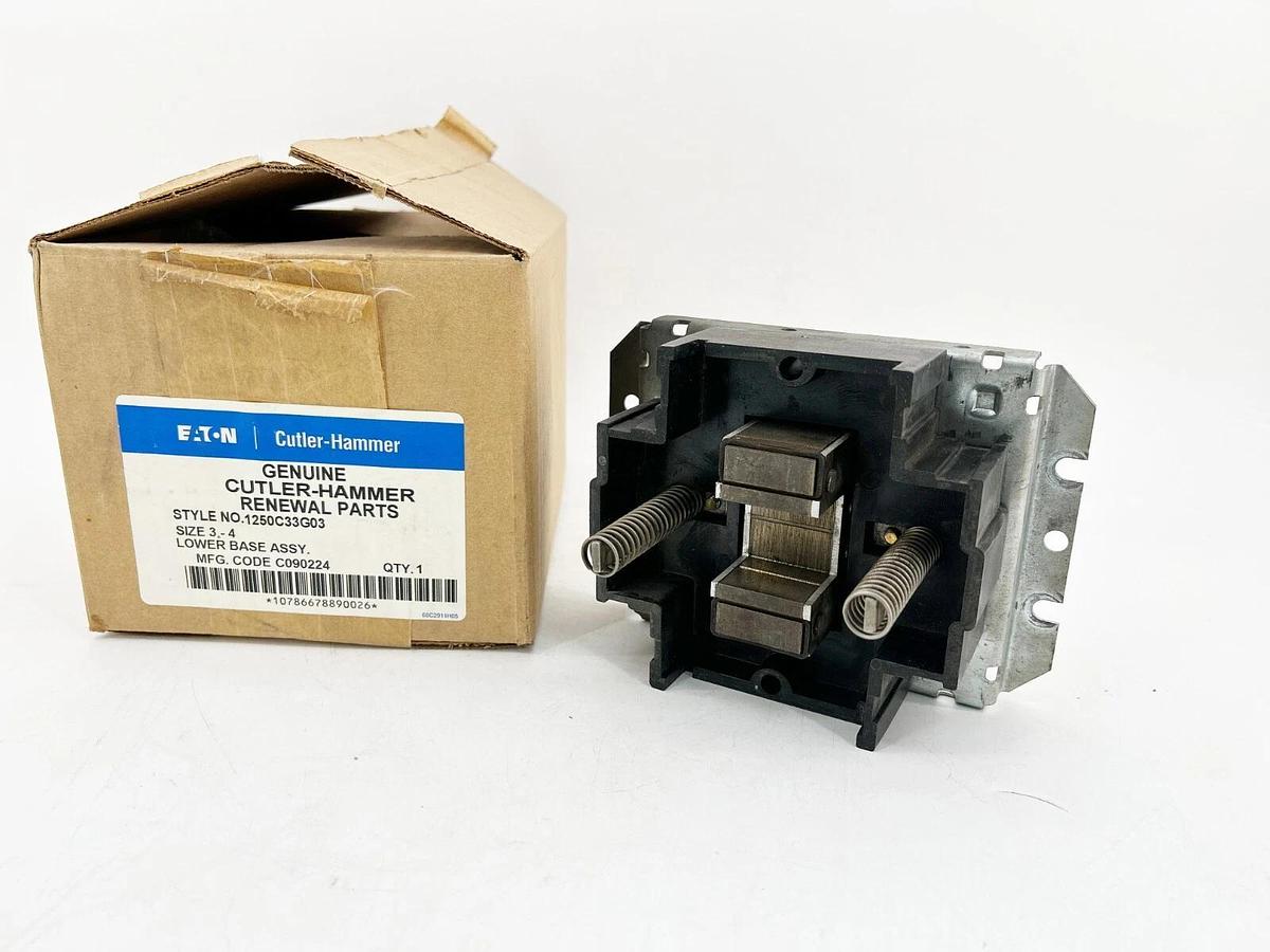 Used Cutler Hammer 1250C33G03 Lower Base Assembly Size 3-4 Model J 2-3 Pole