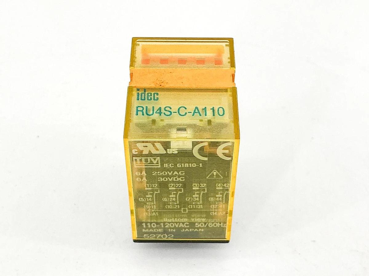 New Lot of 4 IDEC RU4S-C-A110 Relay 110V 6A - No Box