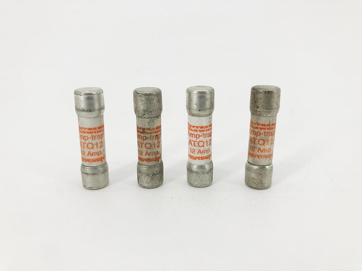 Lot of 4 New Ferraz Shawmut ATQ12 Time Delay Fuses 12 A 500VAC
