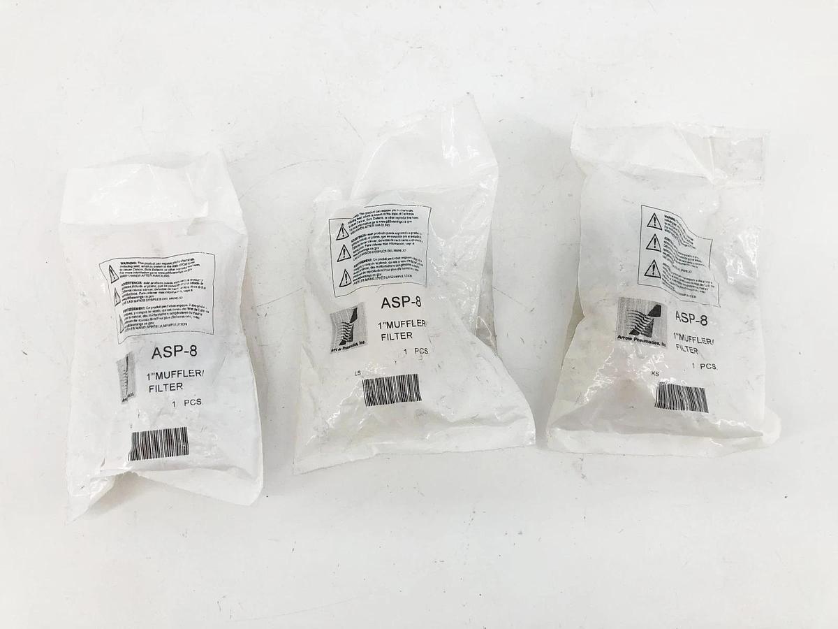 Lot of 3 New Arrow Pneumatics ASP-8 Muffler Filters 1" NPT