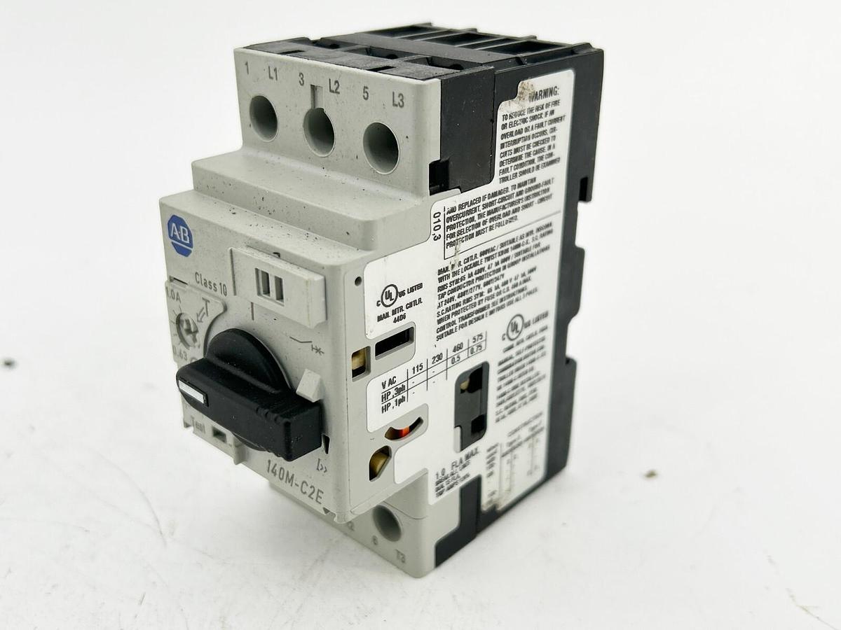 Used Allen Bradley 140M-C2E-B10 Circuit Breaker Motor Protector 0.63-1.0A Range