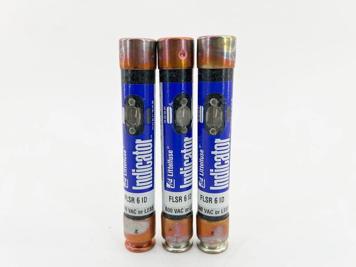 New Lot of 3 FLSR-6-ID Time Delay Fuse 6A 600V Class RK5- No Box