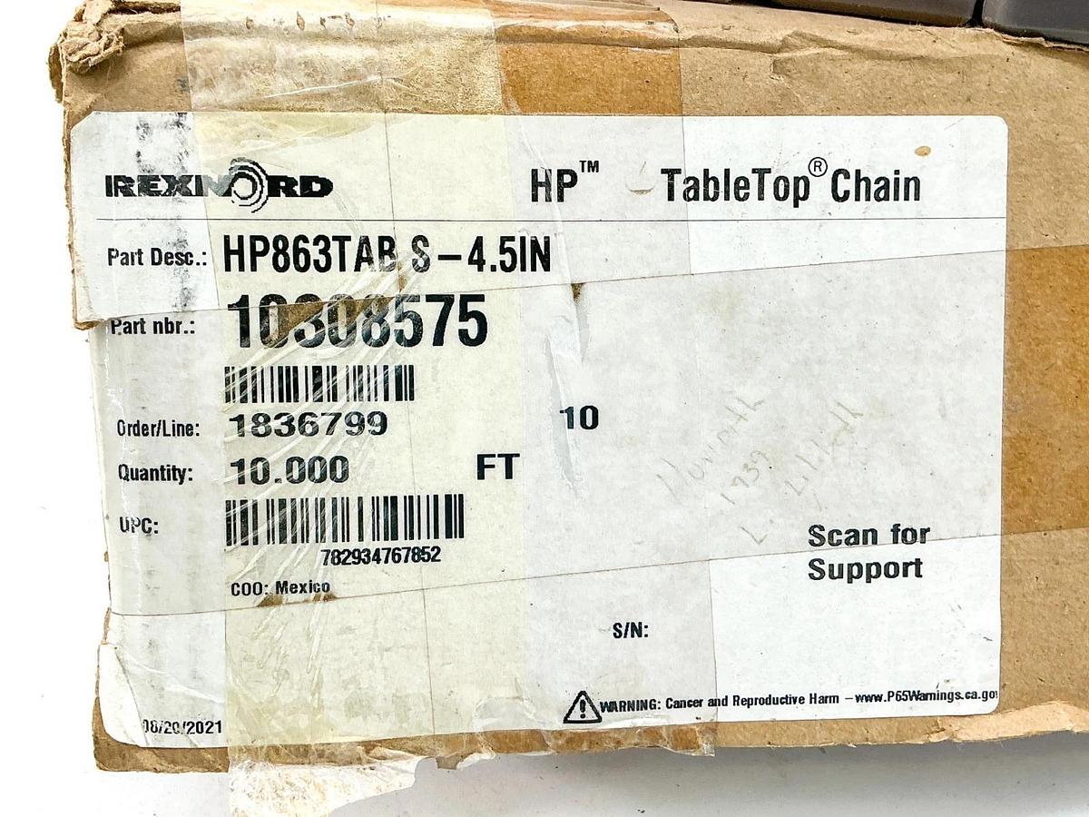 New HP863TAB S-4.5IN TableTop Chain 10FT 114.3mm Pitch 10308575