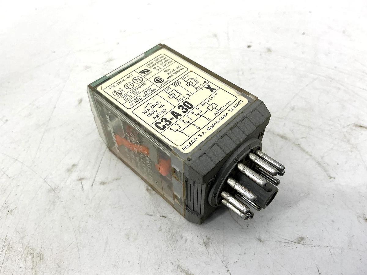 Used Lot of 3 Turck C3-A30X/120VAC Ser MR-C Power Relay 11-Pin 120V Coil 3P 10A 250V