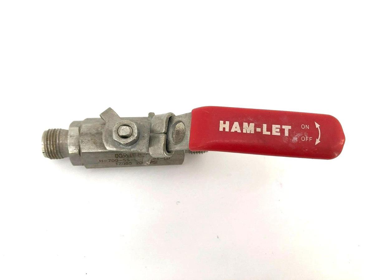 Used Ham-Let H-700-SS-L-3/8-T-LD Ball Valve Stainless Steel 1/2" 2000 PSI