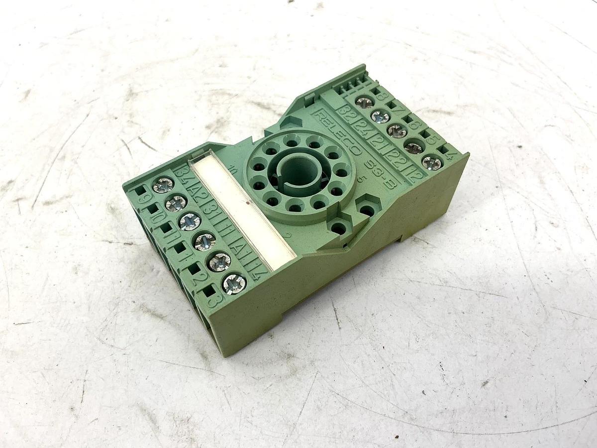 Used Lot of 4 Releco S3-B Ser SB Relay Socket 11-Pin 10A 380V Turck