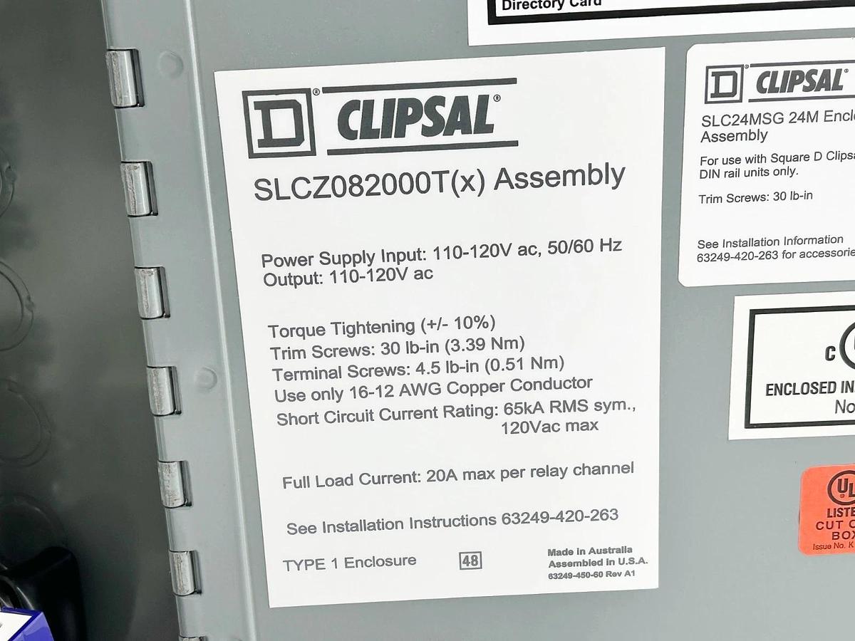 New Square D SLCZ082000T 8-Channel 20A Relay 120V With PS