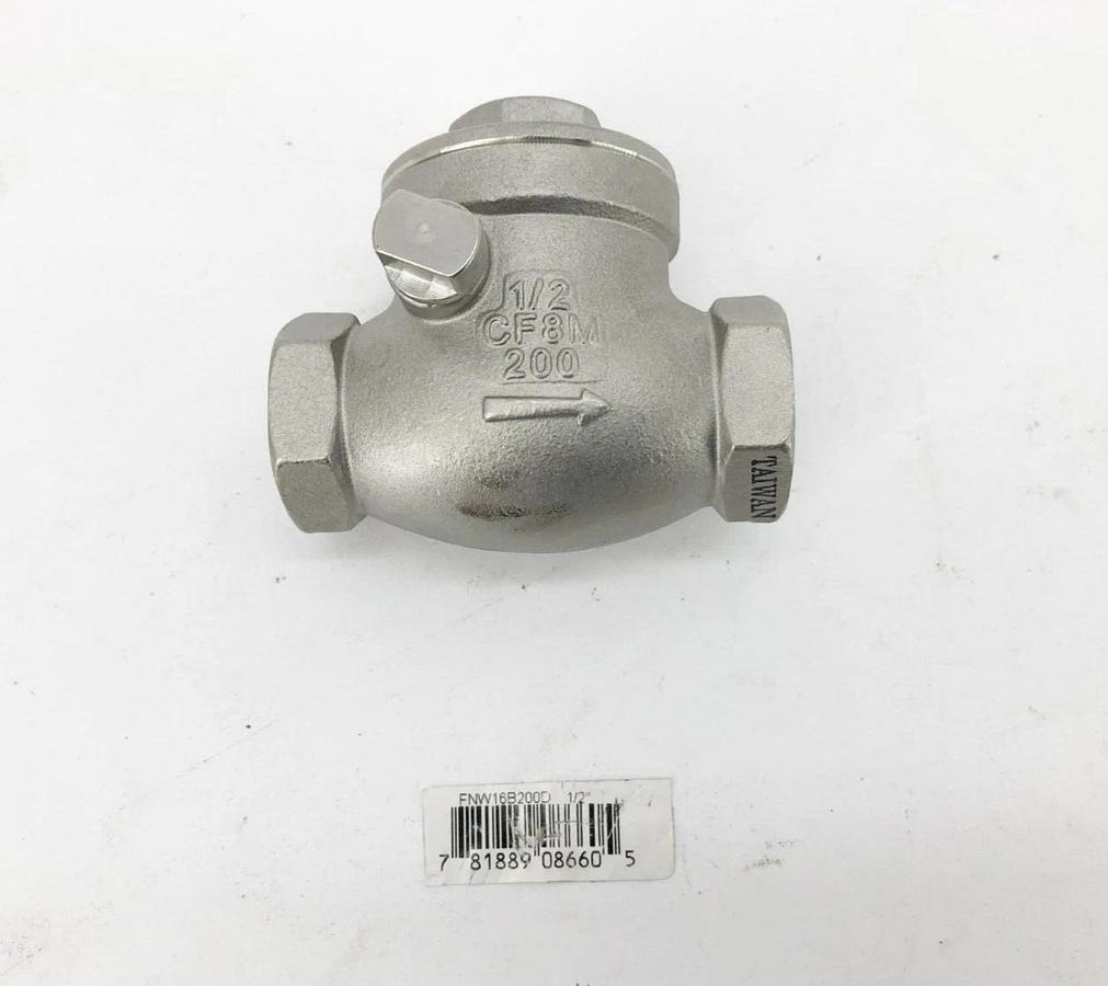 New FNW FNW16B200D Stainless Steel Check Valve 1/2" 200 WOG CF8M