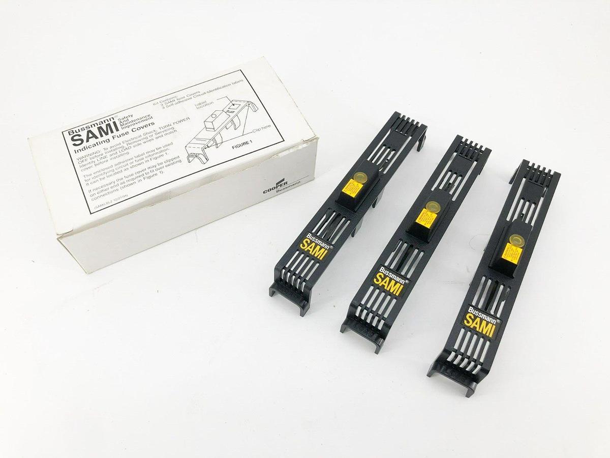 Lot of 3 New Bussmann SAMI-5I Indicating Fuse Covers 600V 35-60 H