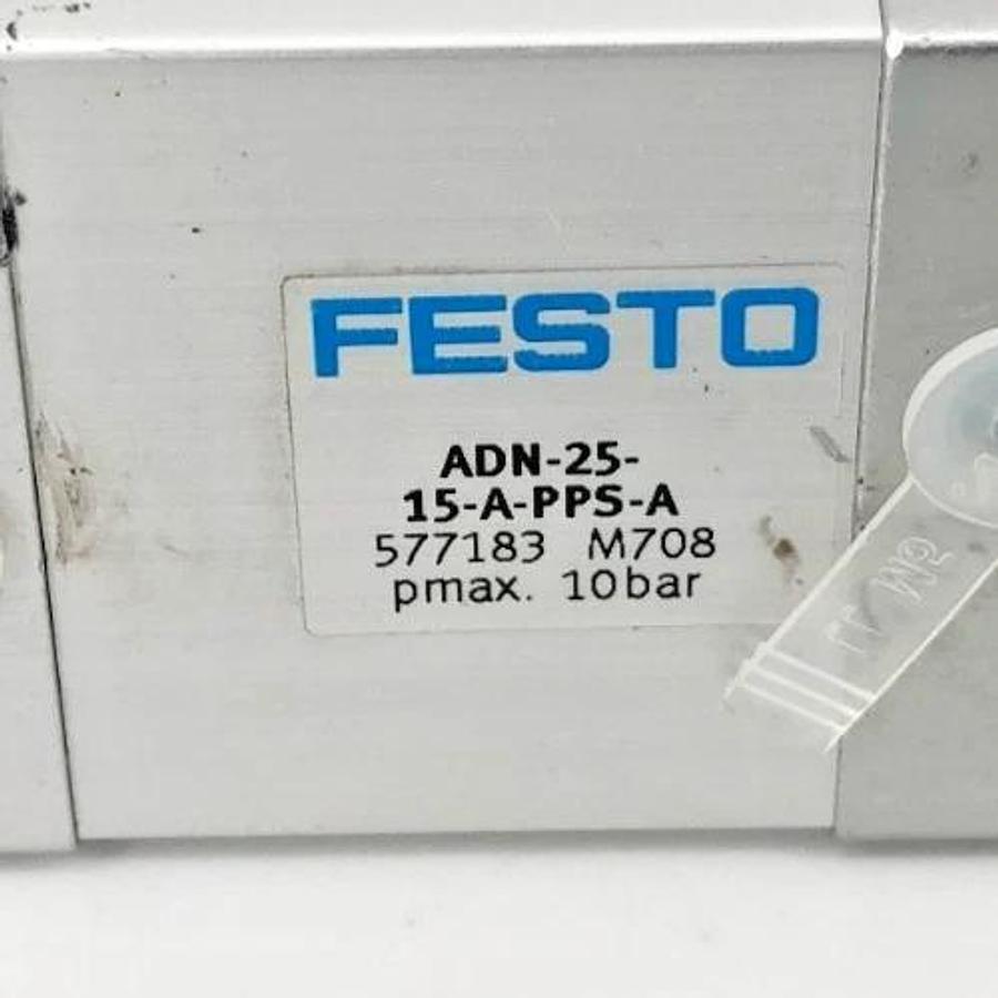 New Festo ADN-25-15-A-PPS-A Cylinder 25mm Bore 15mm Stroke 577183 - No Box