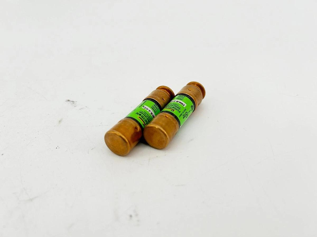 New Lot of 2 Bussmann FRN-R-3-1/2 Dual Element Fuse 250VAC 125VDC Copper