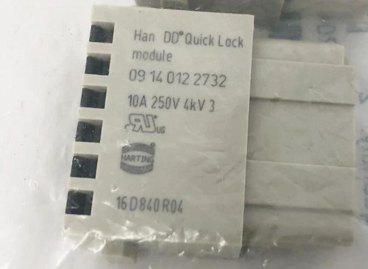 Bag of 2 New Harting 09140122732 Han DD Quick-Lock Modules Female 10A 250V