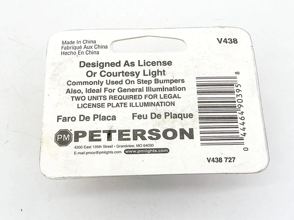New Lot of 4 Peterson V438 Chrome License Plate Utility Lamp