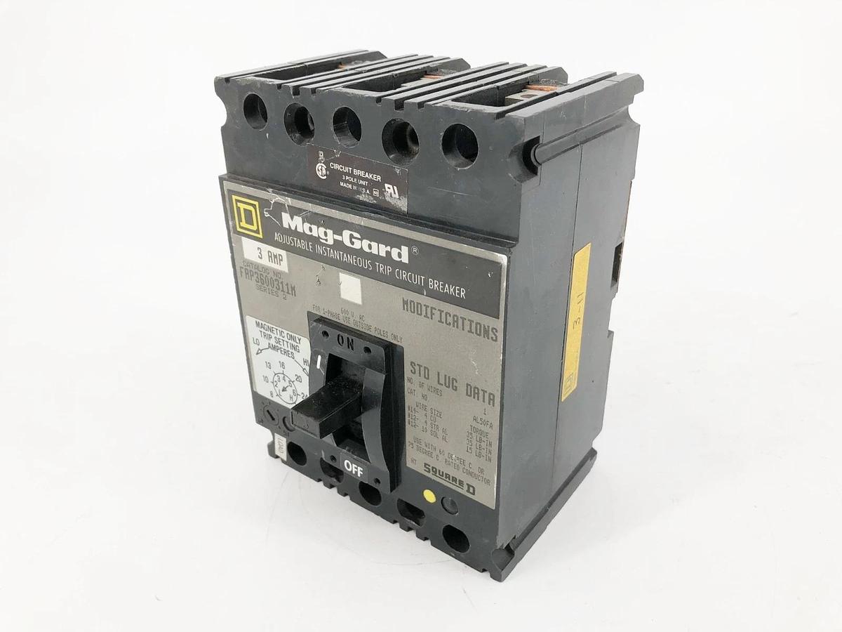 Used Square D FAP3600311M Circuit Breaker 3P 3A 600VAC Series 2