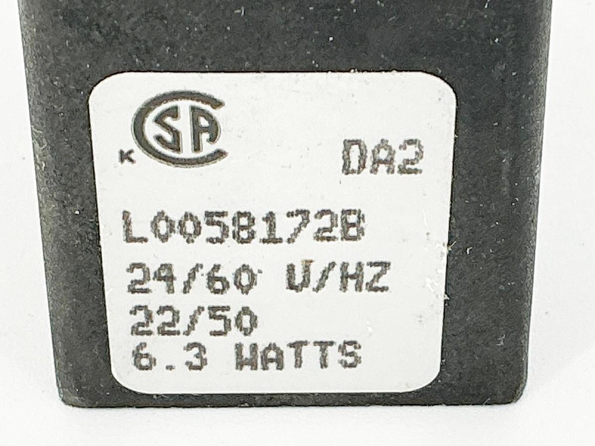 New L0058172B Solenoid Coil 24V 50/60Hz 6.3W - No Box