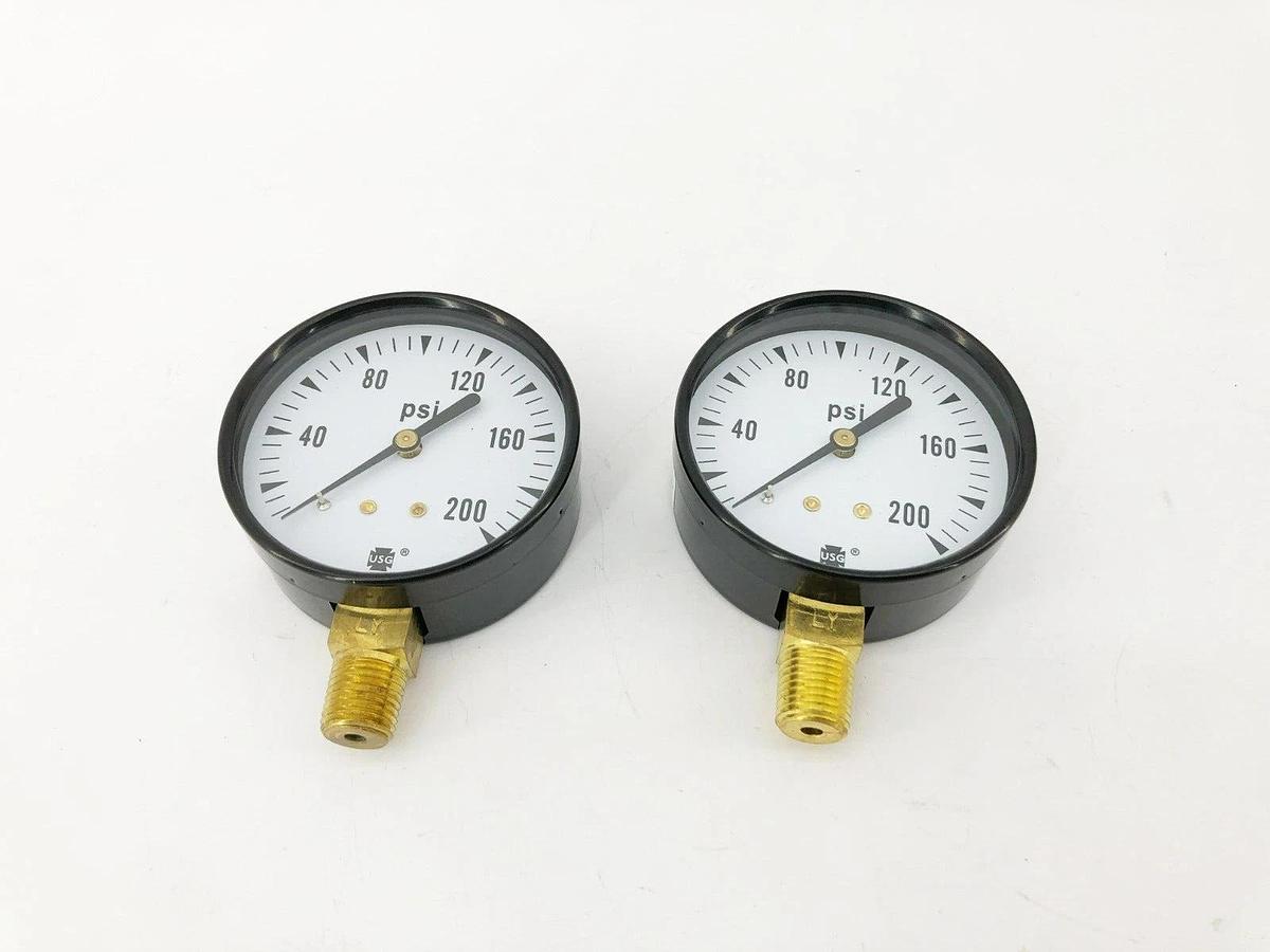 Lot of 2 New Ametek P505A Pressure Gauge 2-1/2" 200psi 163282