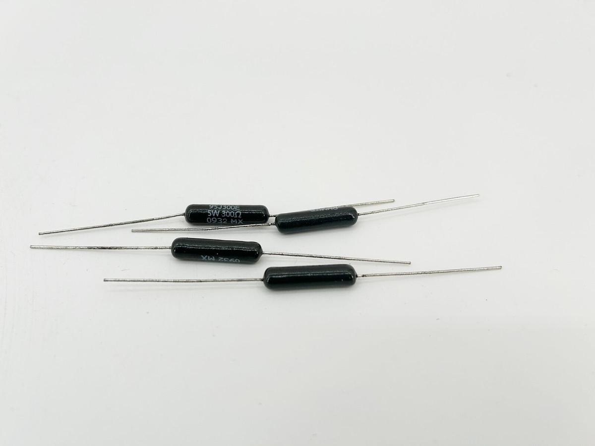 New Lot of 4 Ohmite 95J300E Wirewound Resistor 300OHM 5W 5%