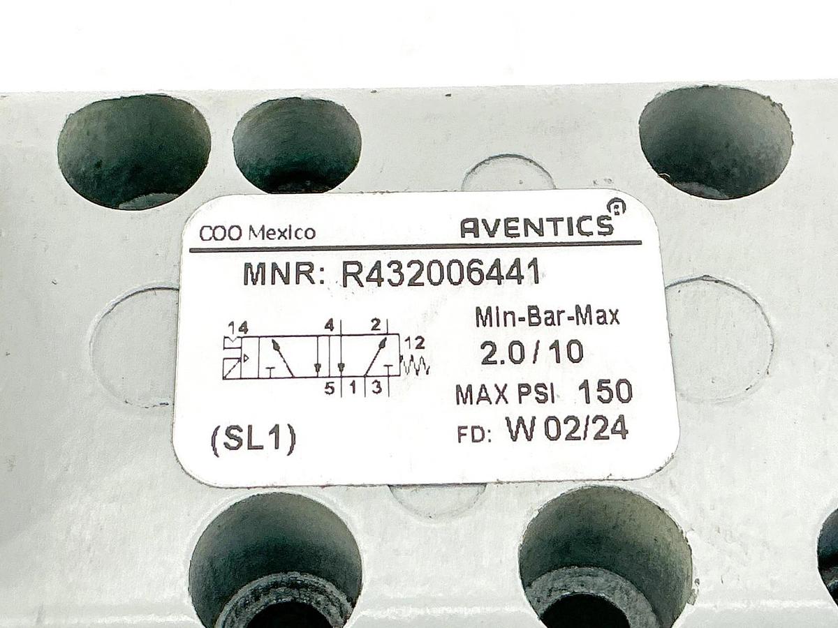 New Aventics R432006441 Solenoid Valve 150PSI 24VDC 2.5W GT-010061-03940