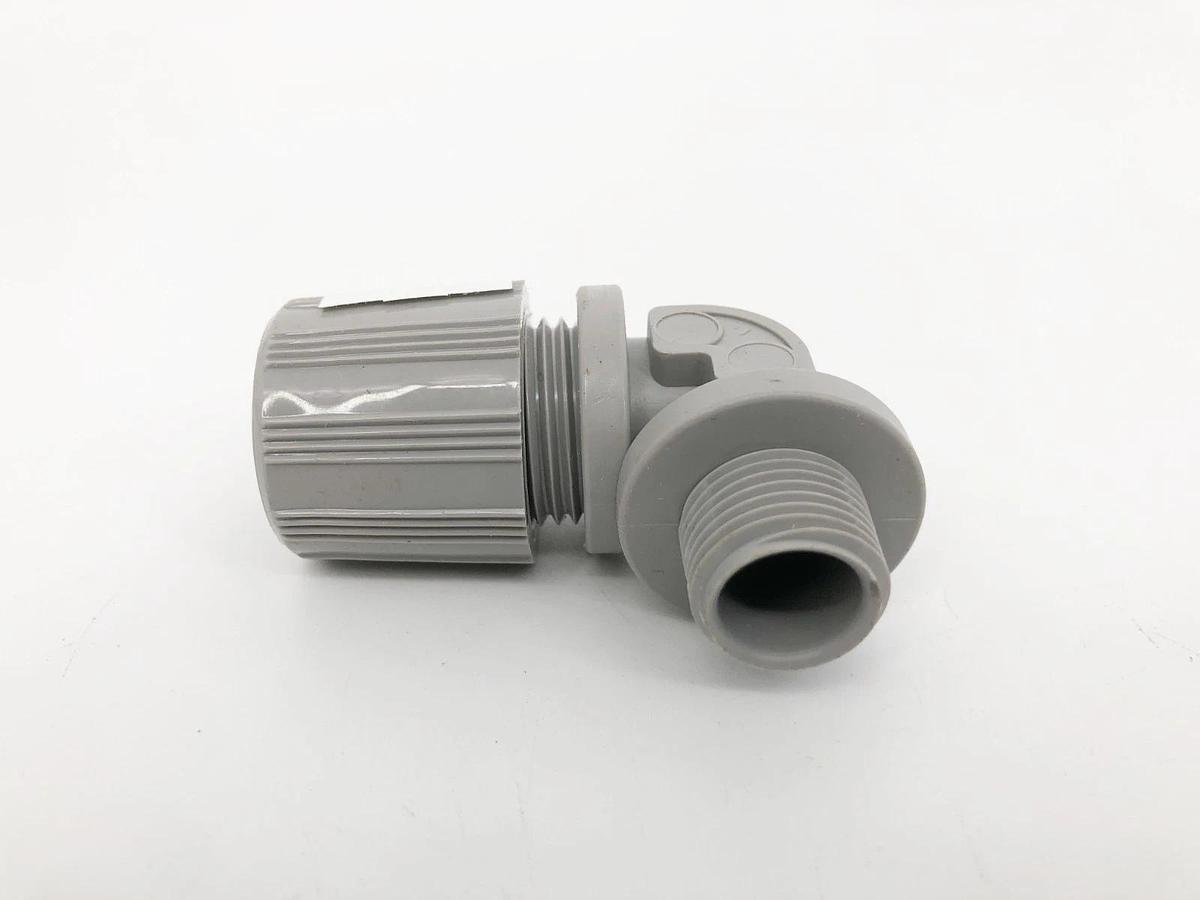 Lot of 2 New Woodhead 1300980035 Cable Grips 90° Nylon 3/8" NPT Gray - No Box