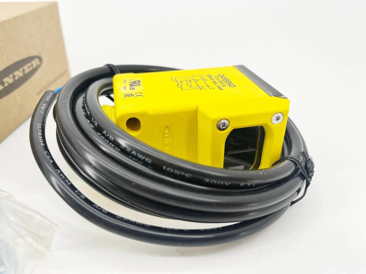 New Banner Engineering Q45BB6D Rugged Rectangle Diffuse Sensor 36558 45cm Range