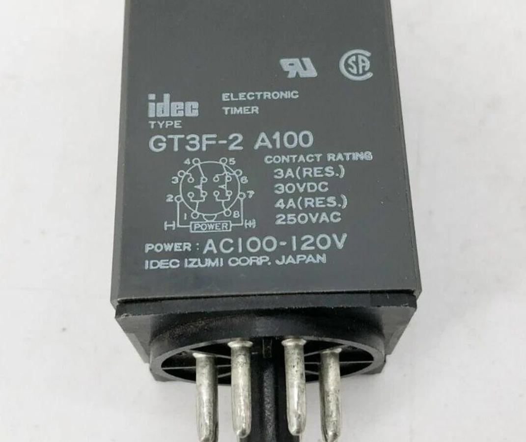 Used Lot of 2 IDEC GT3F-2 A100 Timer Relays 120V 3A-30VDC 4A 250VAC