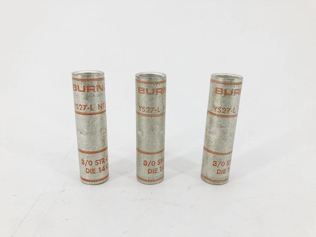 Lot of 3 New Burndy YS27-L N150 Splice Connectors 3/0 STR Orange 14 Or 101