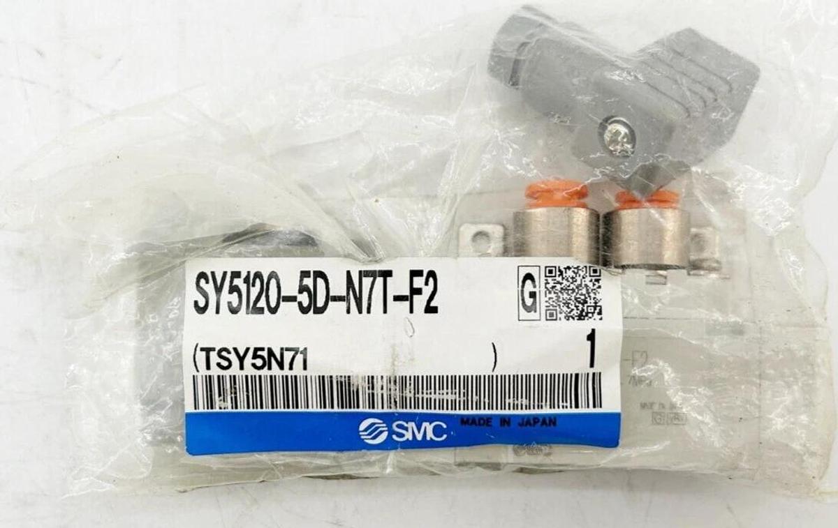 New SMC SY5120-5D-N7T-F2 Piloted Solenoid 24V 101PSI 5 Port