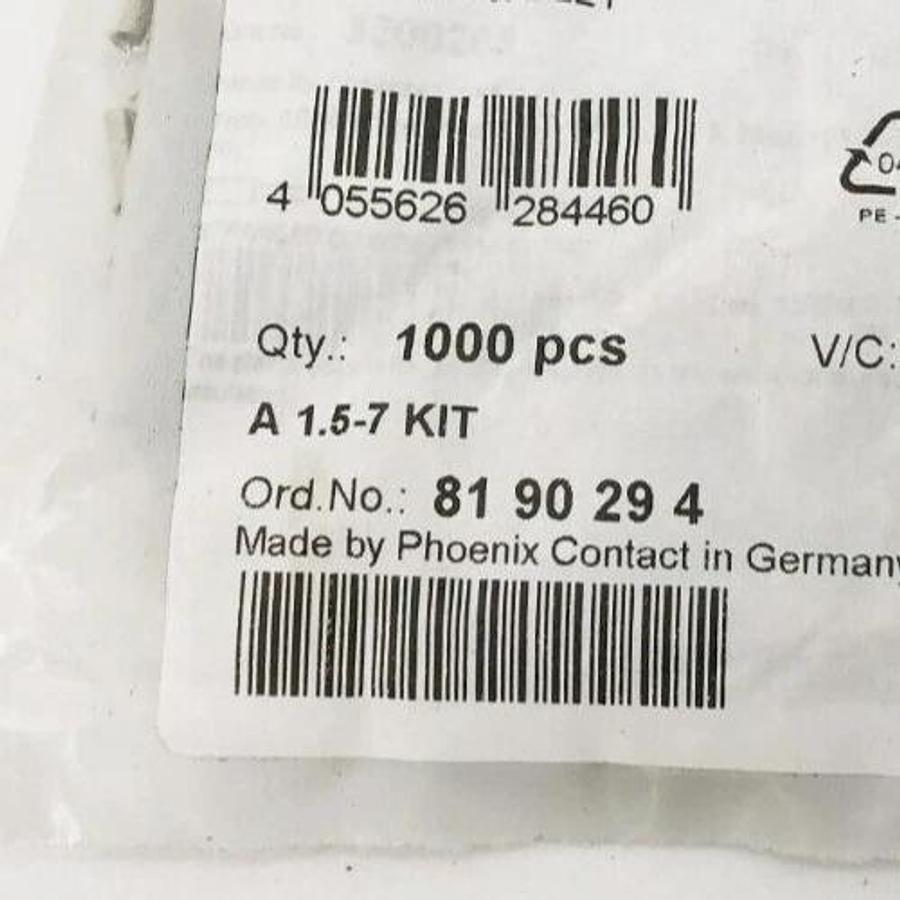 Lot of 1000 Phoenix Contact 3200263 Ferrule DIN Connectors 16AWG Silver