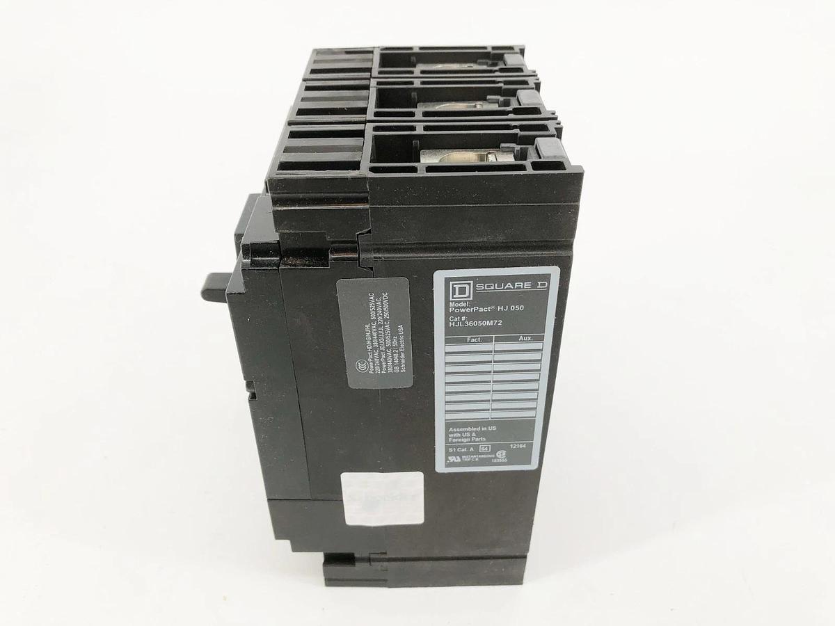 New Square D HJL36050M72 PowerPact Circuit Breaker 50A 600V 3P HJ 050