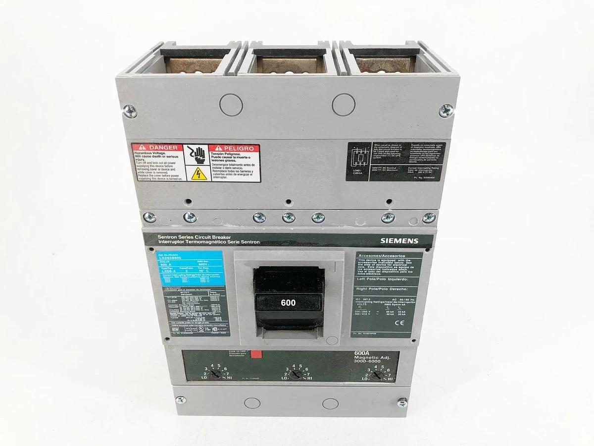 New Siemens LXD63B600 Circuit Breaker 600A 600V 3P Sentron Series