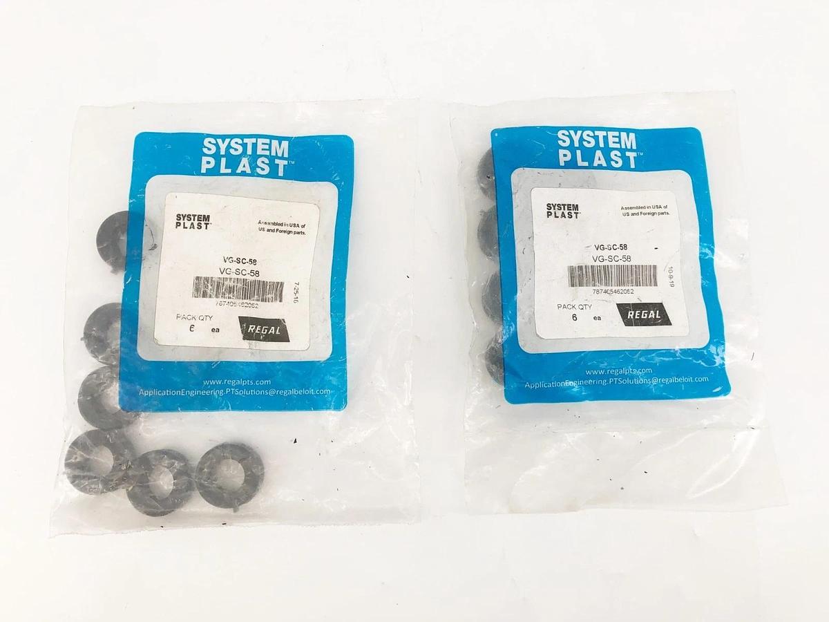 Lot of 12 New System Plast VG-SC-58 Shaft Collars 0.625" Diameter Polyamide