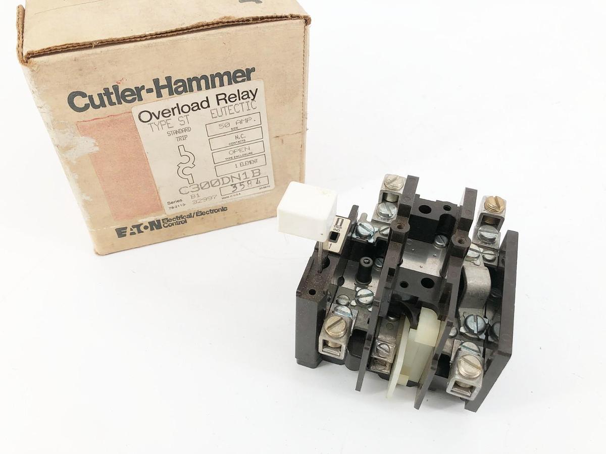 New Eaton Cutler Hammer C300DN1B Overload Relay Type ST Eutectic 50A NC