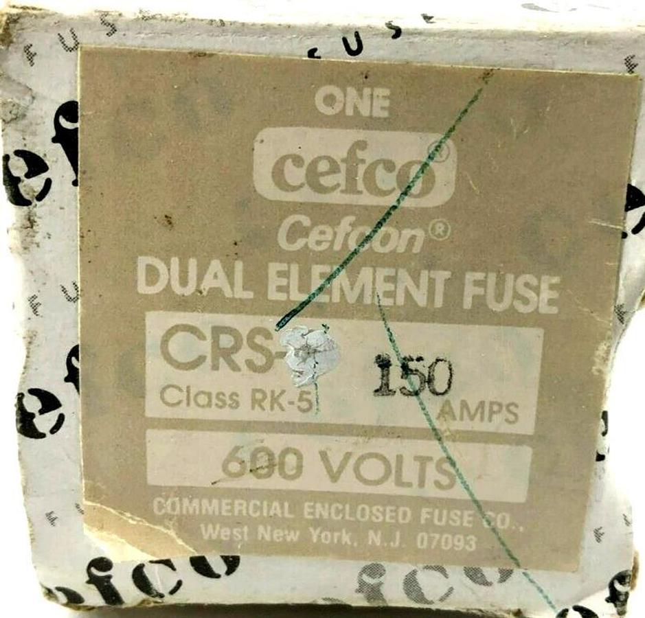 New Cefco CRS-150 Fuse 150A 600V Canadian Class D