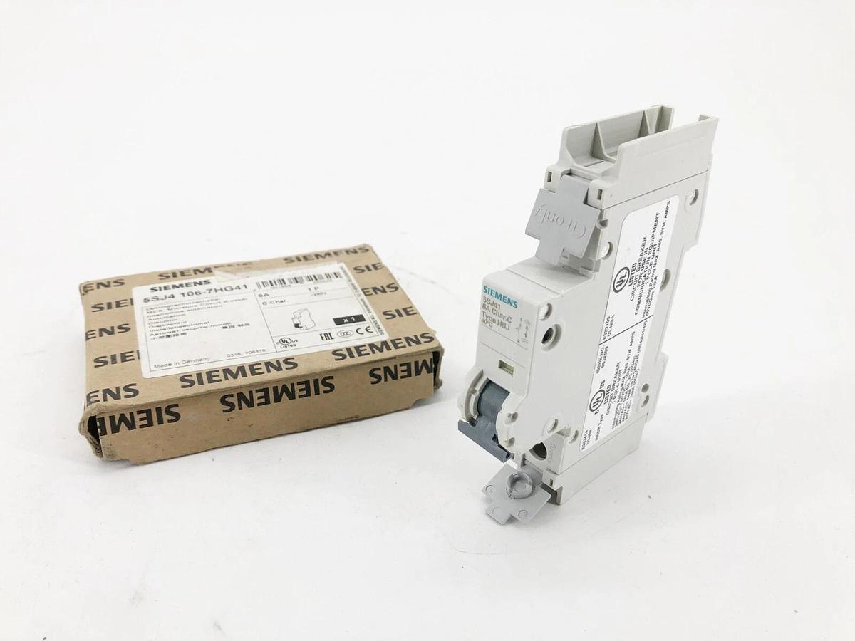 New Siemens 5SJ4 106-7HG41 Miniaure Circuit Breaker 1P 6A 240V