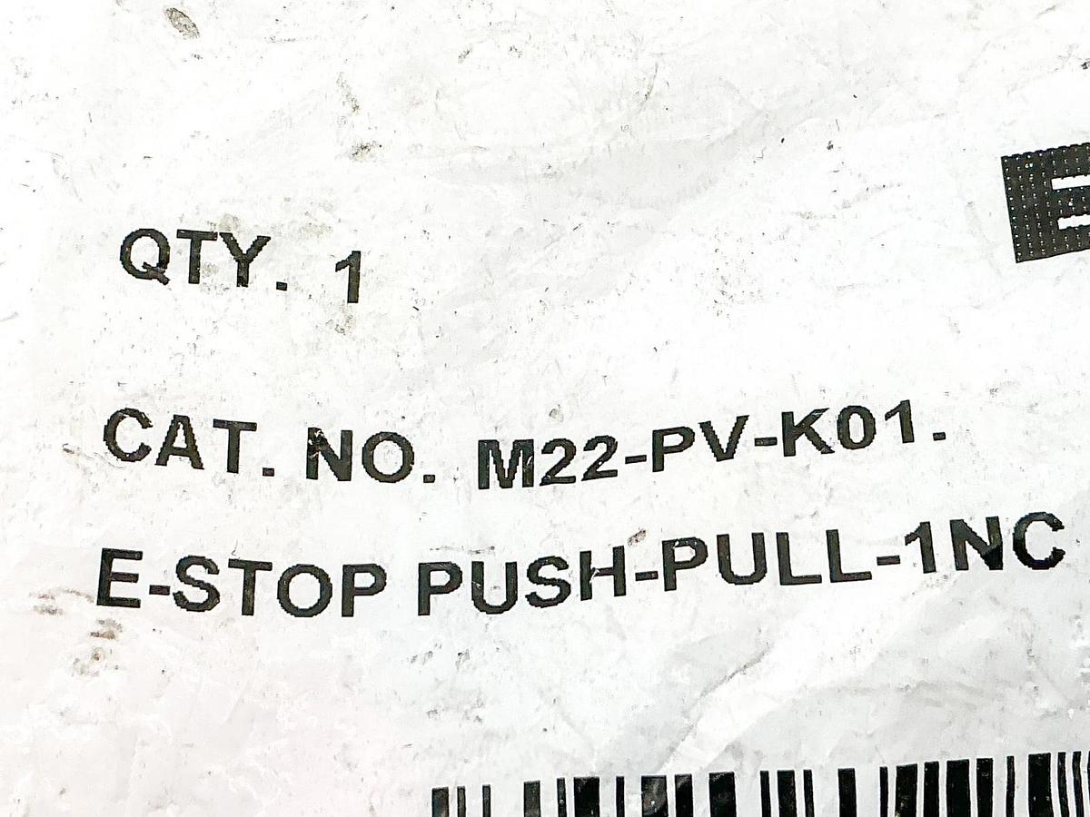 New Eaton M22-PV-K01 Emergency Stop Button Red 600V