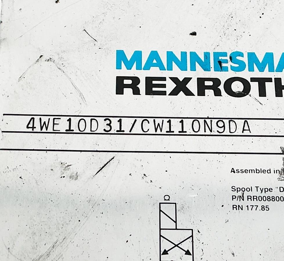 Used Rexroth 4WE10D31/CW110N9DA Hydraulic Valve 90VA/550VA