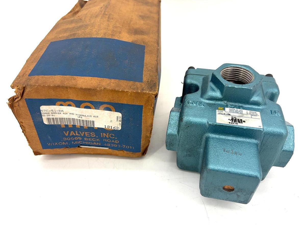 New MAC Valves 57C-51-RA Remote Air Valve 1/2" NPTF Port